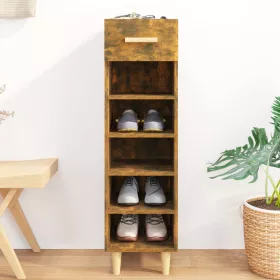   Füstös tölgy színű szerelt fa cipősszekrény 30 x 35 x 105 cm