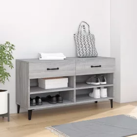   Szürke sonoma színű szerelt fa cipőszekrény 102 x 35 x 55 cm