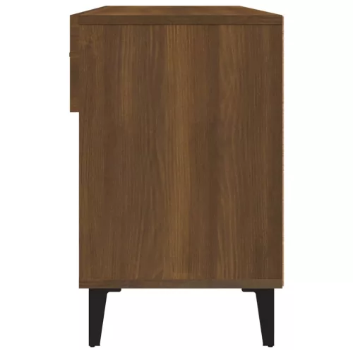 Barna tölgyszínű szerelt fa cipősszekrény 102 x 35 x 55 cm