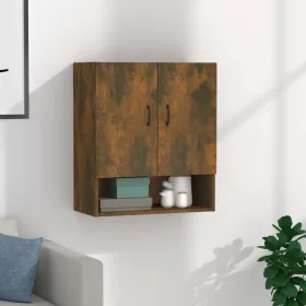   Füstös tölgy színű szerelt fa fali szekrény 60 x 31 x 70 cm