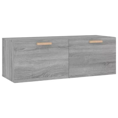 Szürke sonoma színű szerelt fa faliszekrény 100 x 36,5 x 35 cm