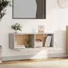 Szürke sonoma színű szerelt fa faliszekrény 100 x 36,5 x 35 cm