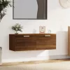 Barna tölgy színű szerelt fa faliszekrény 100 x 36,5 x 35 cm
