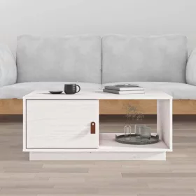 Fehér tömör fenyőfa dohányzóasztal 80 x 50 x 35,5 cm