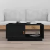 Fekete tömör fenyőfa dohányzóasztal 80 x 50 x 35,5 cm