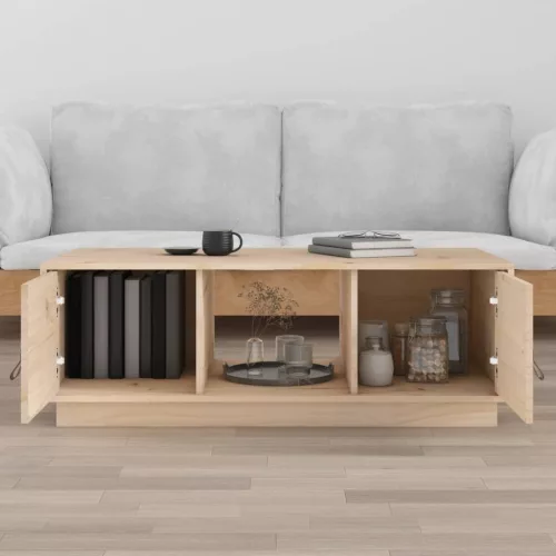 tömör fenyőfa dohányzóasztal 100x50x35 cm