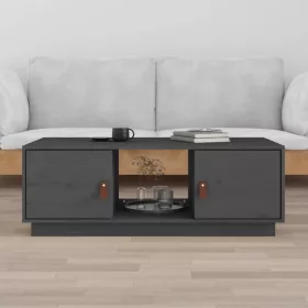 Szürke tömör fenyőfa dohányzóasztal 100 x 50 x 35 cm