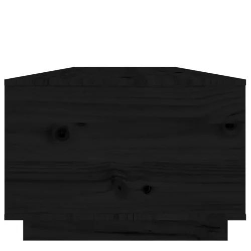 Fekete tömör fenyőfa dohányzóasztal 100 x 100 x 40 cm