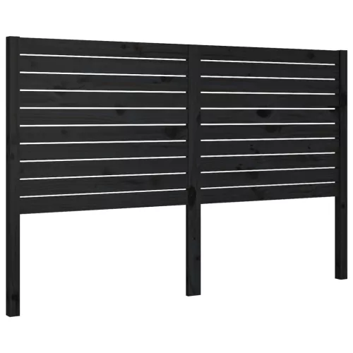 Fekete tömör fenyőfa ágyfejtámla 186 x 4 x 100 cm