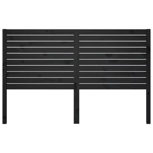 Fekete tömör fenyőfa ágyfejtámla 186 x 4 x 100 cm