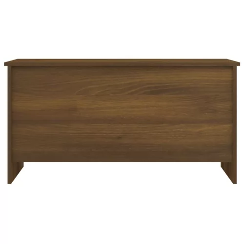 Barna tölgyszínű szerelt fa dohányzóasztal 102x55,5x52,5 cm