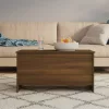 Barna tölgyszínű szerelt fa dohányzóasztal 102x55,5x52,5 cm