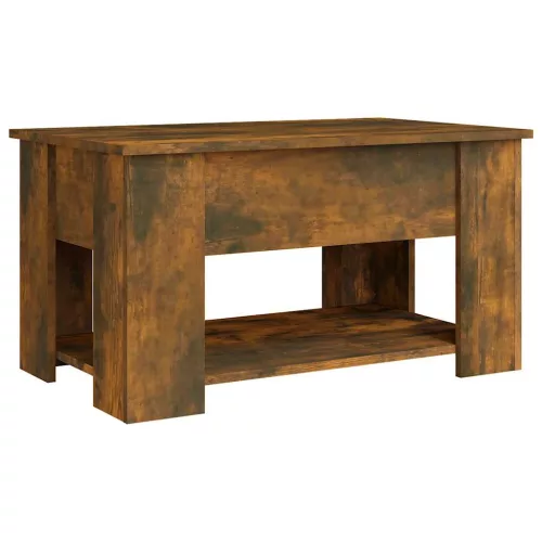 Füstös tölgy színű szerelt fa dohányzóasztal 79 x 49 x 41 cm