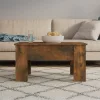 Füstös tölgy színű szerelt fa dohányzóasztal 79 x 49 x 41 cm