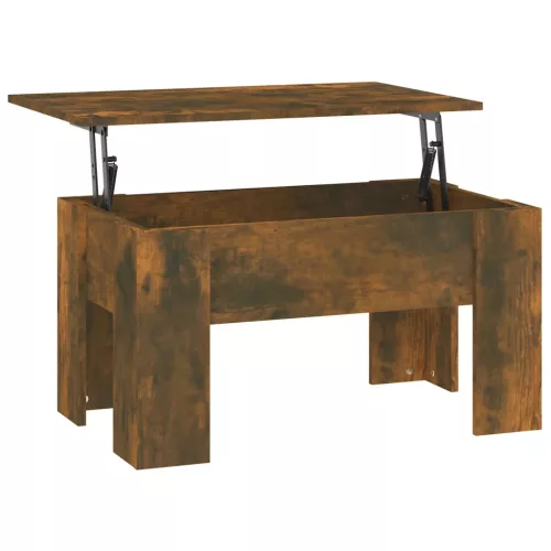 Füstös tölgy színű szerelt fa dohányzóasztal 79 x 49 x 41 cm