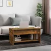 Füstös tölgy színű szerelt fa dohányzóasztal 102 x 50 x 52,5 cm