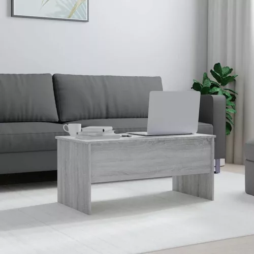 Szürke sonoma színű szerelt fa dohányzóasztal 102x50,5x46,5 cm