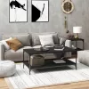 Fekete szerelt fa dohányzóasztal 100 x 50 x 40 cm