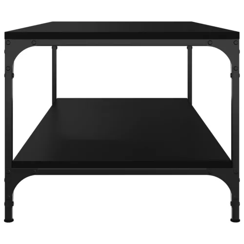 Fekete szerelt fa dohányzóasztal 80 x 50 x 40 cm