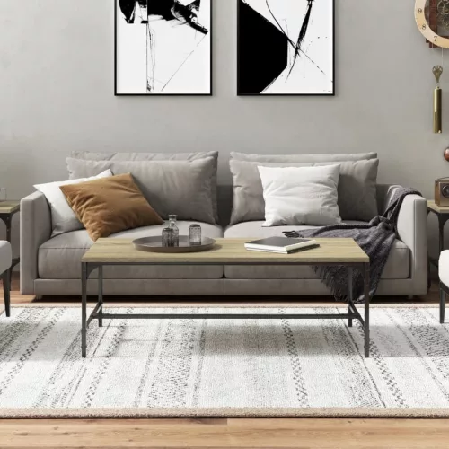 Sonoma tölgy színű szerelt fa dohányzóasztal 100x50x35 cm