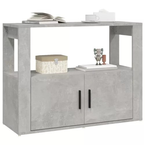 Betonszürke szerelt fa tálalószekrény 80x30x60 cm