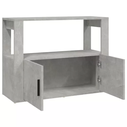 Betonszürke szerelt fa tálalószekrény 80x30x60 cm