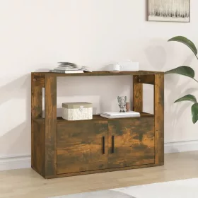  Füstös tölgy színű szerelt fa tálalószekrény 80x30x60 cm