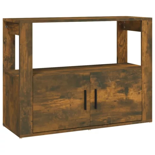 Füstös tölgy színű szerelt fa tálalószekrény 80x30x60 cm