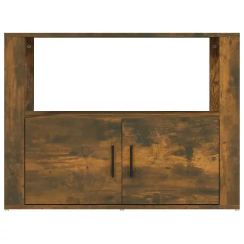Füstös tölgy színű szerelt fa tálalószekrény 80x30x60 cm