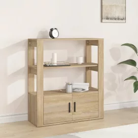   Sonoma tölgy színű szerelt fa tálalóasztal 80 x 30 x 90 cm