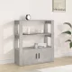 Betonszürke szerelt fa tálalószekrény 80x30x90 cm