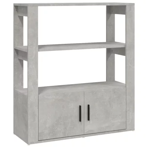 Betonszürke szerelt fa tálalószekrény 80x30x90 cm