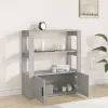 Betonszürke szerelt fa tálalószekrény 80x30x90 cm