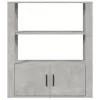 Betonszürke szerelt fa tálalószekrény 80x30x90 cm