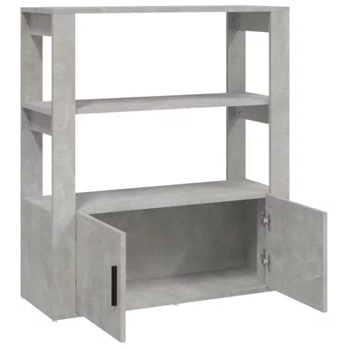 Betonszürke szerelt fa tálalószekrény 80x30x90 cm