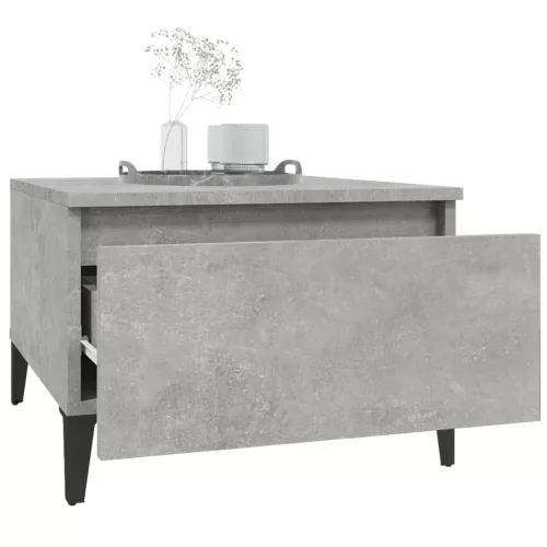 Betonszürke szerelt fa dohányzóasztal 90x49x45 cm