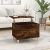 Füstös tölgy színű szerelt fa dohányzóasztal 60x44,5x45 cm