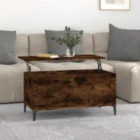   Füstös tölgy színű szerelt fa dohányzóasztal 90 x 44,5 x 45 cm