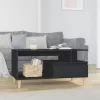 Fekete szerelt fa dohányzóasztal 90 x 49 x 45 cm