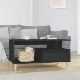 Fekete szerelt fa dohányzóasztal 90 x 49 x 45 cm