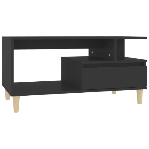 Fekete szerelt fa dohányzóasztal 90 x 49 x 45 cm