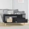 Fekete szerelt fa dohányzóasztal 90 x 49 x 45 cm