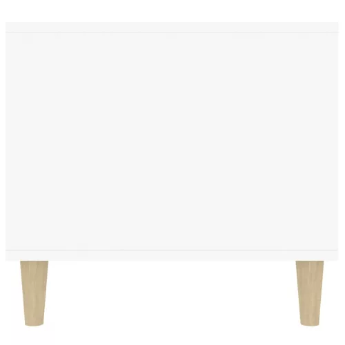 Magasfényű fehér szerelt fa dohányzóasztal 90x49x45 cm