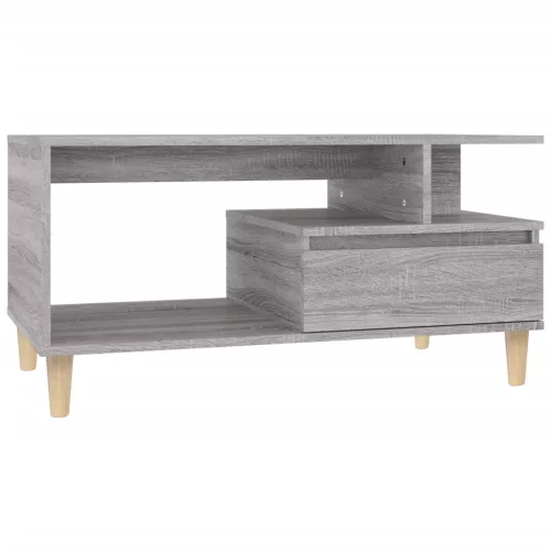 Szürke sonoma szerelt fa dohányzóasztal 90x49x45 cm