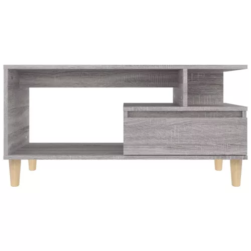 Szürke sonoma szerelt fa dohányzóasztal 90x49x45 cm