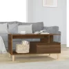 Barna tölgyszínű szerelt fa dohányzóasztal 90x49x45 cm