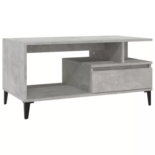 Betonszürke szerelt fa dohányzóasztal 90x49x45 cm