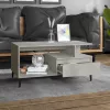 Betonszürke szerelt fa dohányzóasztal 90x49x45 cm