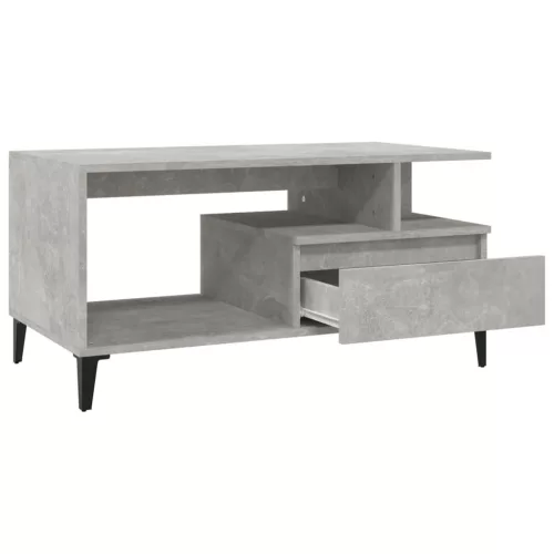 Betonszürke szerelt fa dohányzóasztal 90x49x45 cm