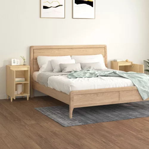 2 db sonoma tölgy színű szerelt fa éjjeliszekrény 40x35x70 cm